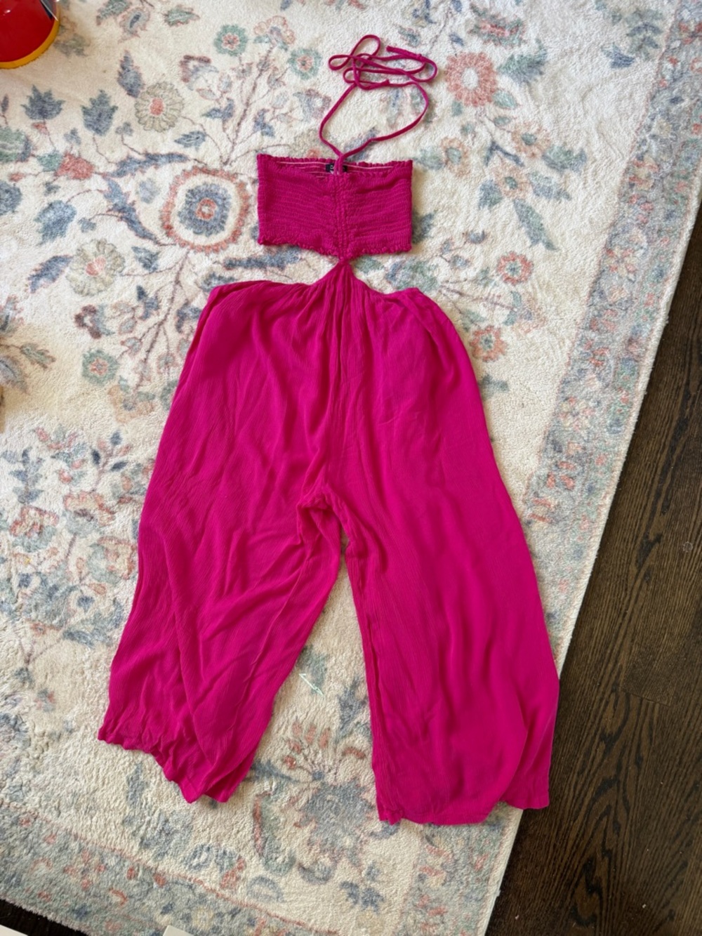 Pinkblush Fuchsia Halter Cutout Jumpsuit, maternity friendly